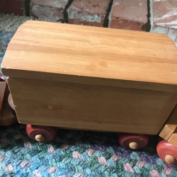 Antique Montgomery Schoolhouse Large Wooden Train from 80’s Large - Picture 7 of 10